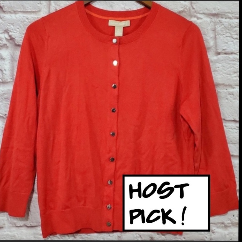 HOST PICK! NWT Banana Republic Red Silk-Blend Button Down Cardigan